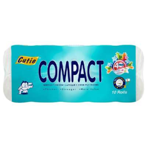 CUTIE COMPACT TOILET ROLL 10'S