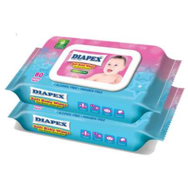 DIAPEX SOFT BABY WIPES 80'S*2