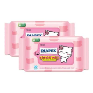 DIAPEX SOFT BABY WIPES 30'S*2